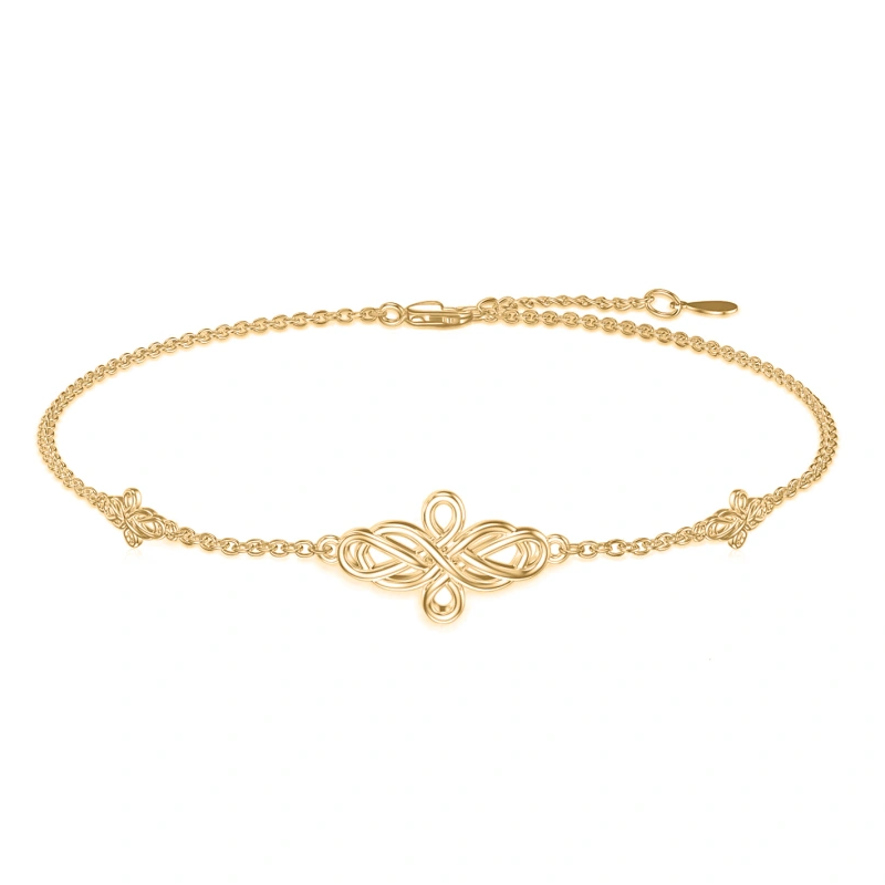 10K Gold Celtic Knot Bracelet for Women-16
