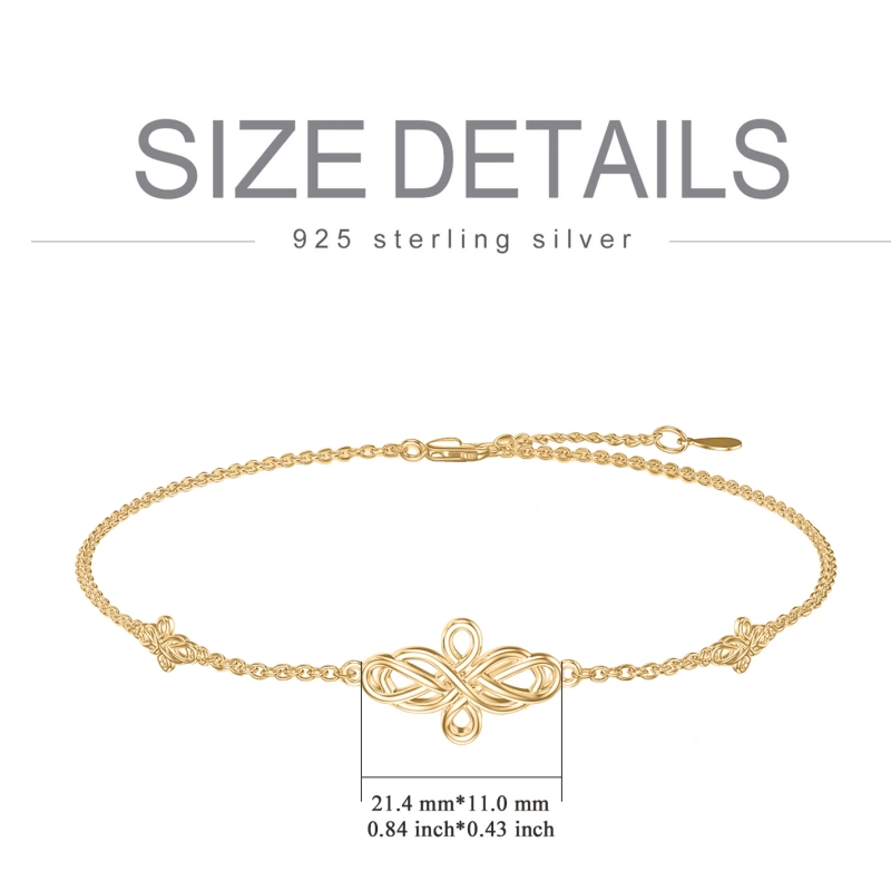10K Gold Celtic Knot Bracelet for Women-5