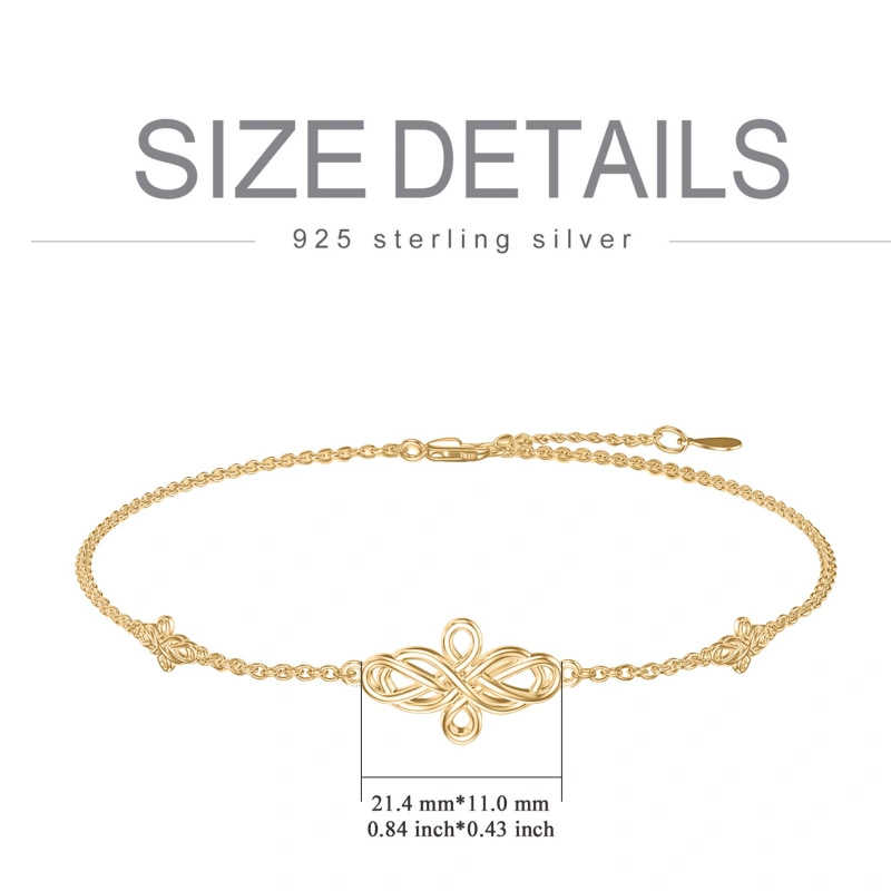 14K Gold Celtic Knot Bracelet for Women-5