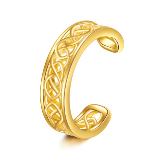 14K Gold Celtic Knot Cuff Earrings-9
