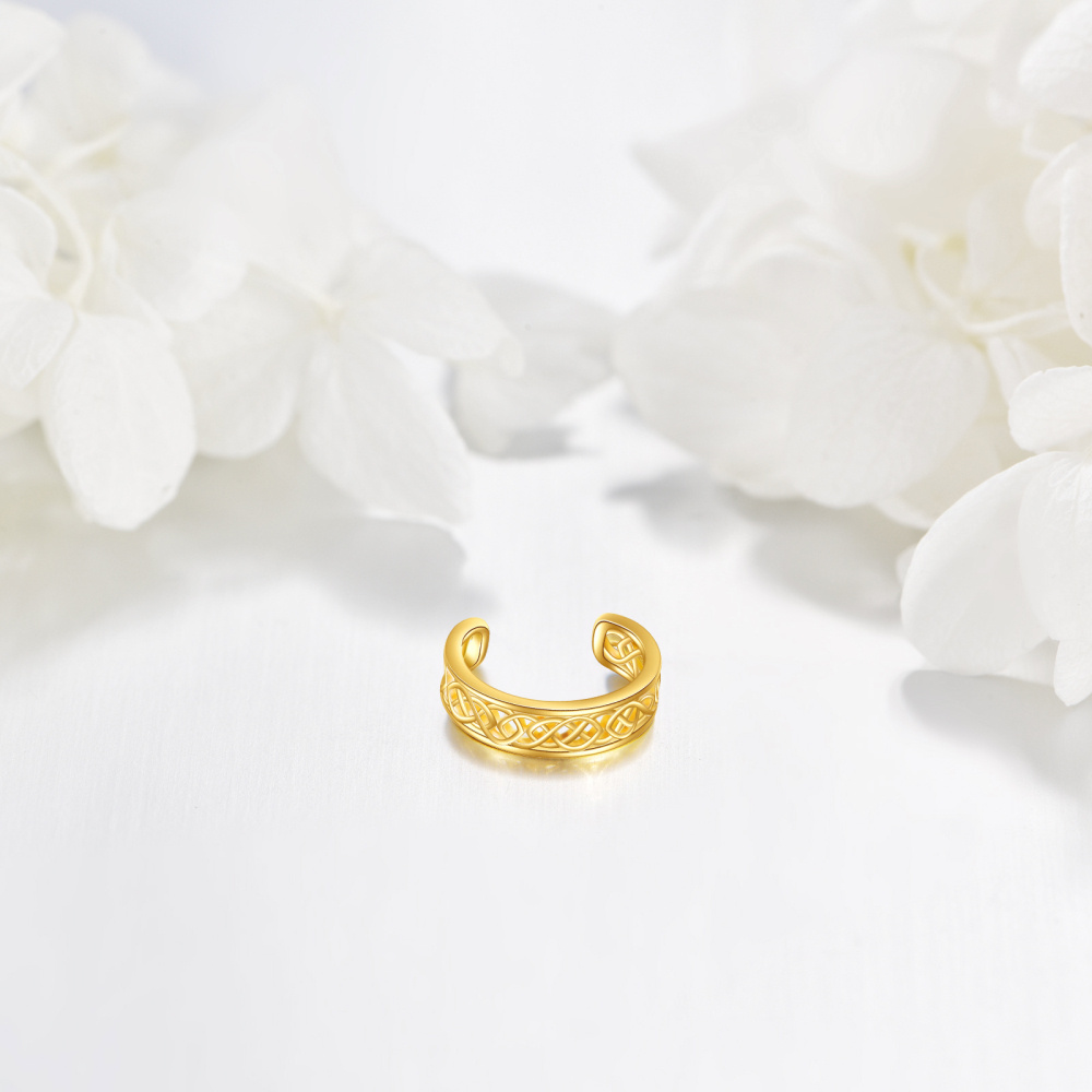 10K Gold Celtic Knot Cuff Earrings-3