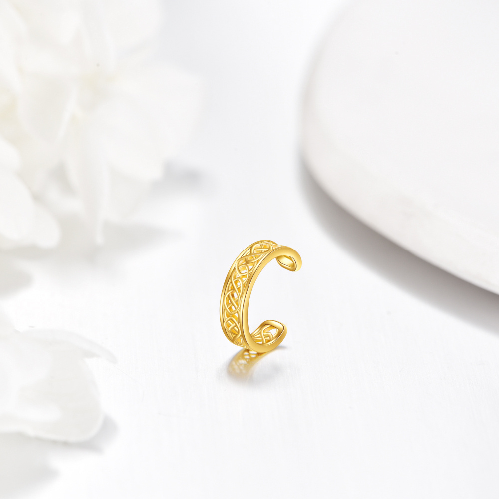 10K Gold Celtic Knot Cuff Earrings-4