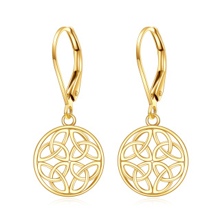 10K Gold Celtic Knot Drop Earrings-5