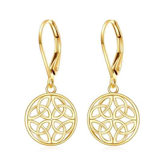 10K Gold Celtic Knot Drop Earrings