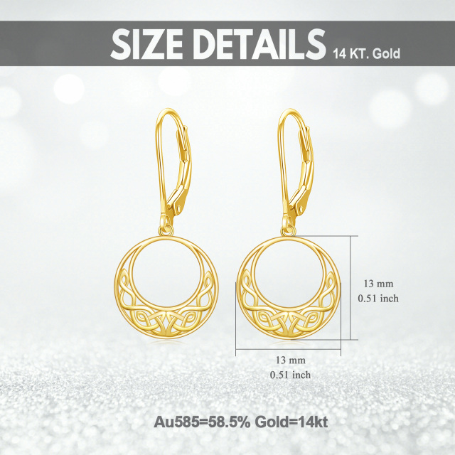 Pendientes Gota Nudo Celta Oro 14K-6