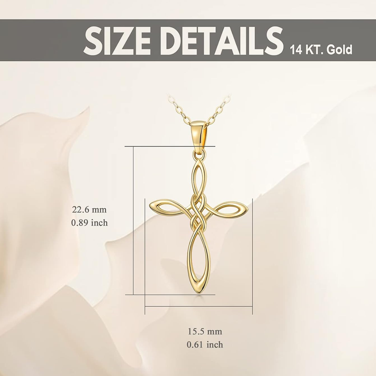14K Gold Celtic Knot & Heart Pendant Necklace-4