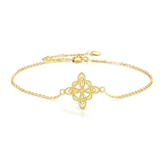 10K Gold Celtic Knot Charm Bracelet-22