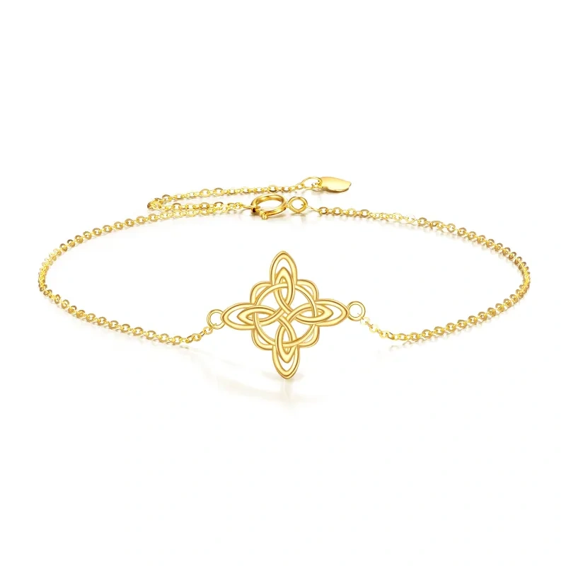 10K Gold Celtic Knot Charm Bracelet-4