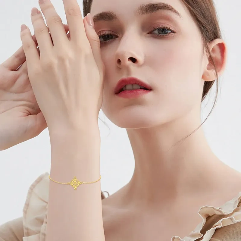 10K Gold Celtic Knot Charm Bracelet-2