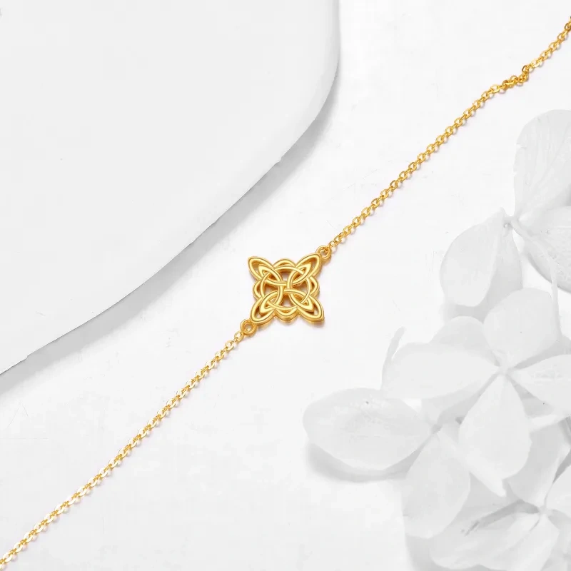 10K Gold Celtic Knot Charm Bracelet-3