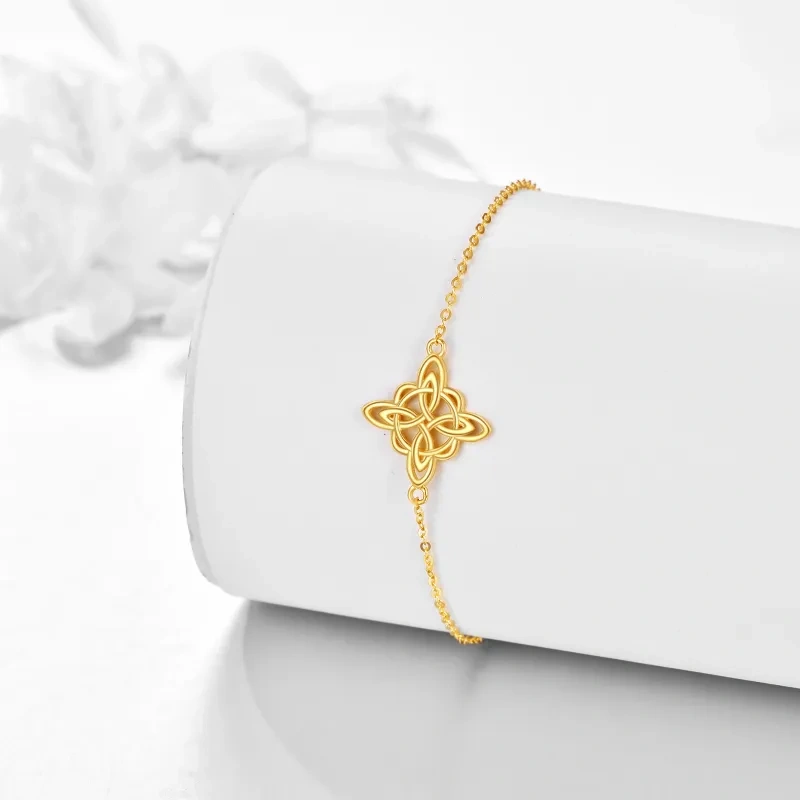 10K Gold Celtic Knot Charm Bracelet-4