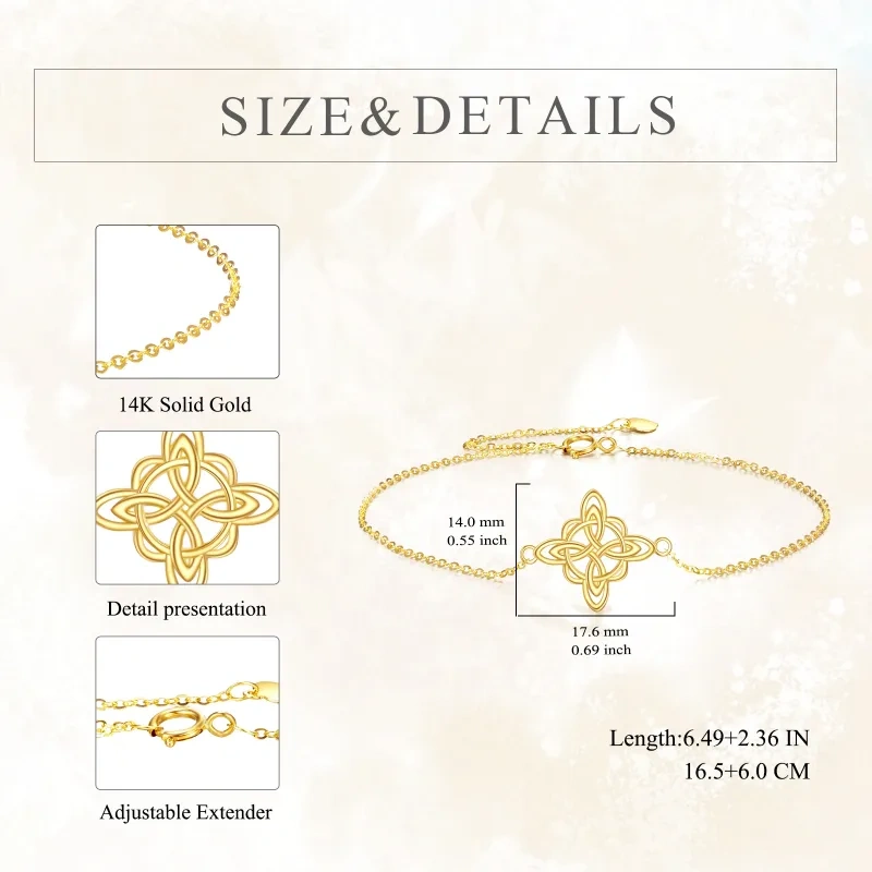 10K Gold Celtic Knot Charm Bracelet-5