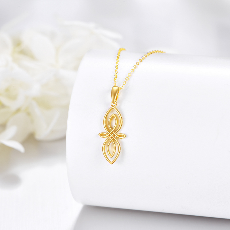 14 Karat Goldkette mit keltischem Knotenanhänger-4