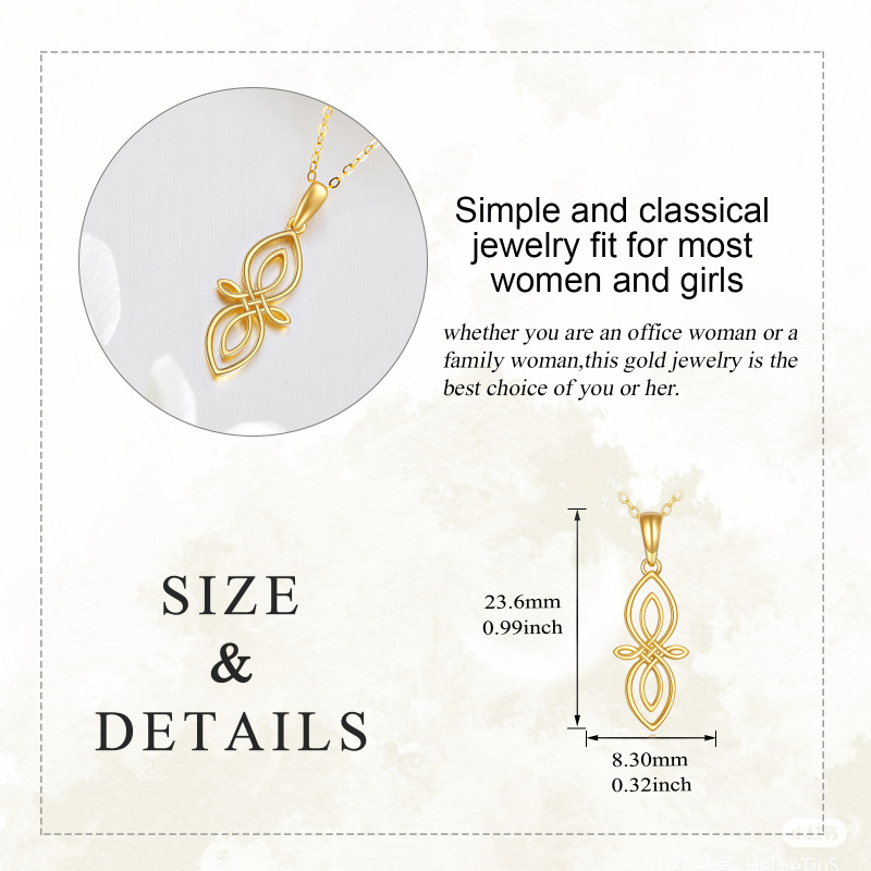 14 Karat Goldkette mit keltischem Knotenanhänger-5