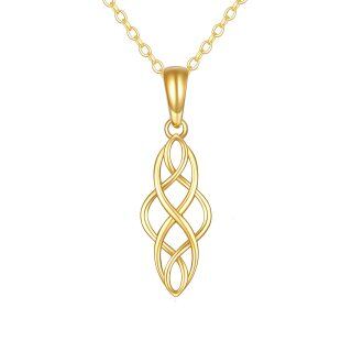 10K Gold Celtic Knot Pendant Necklace-44