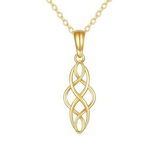 Collana con ciondolo a forma di nodo celtico in oro 14K