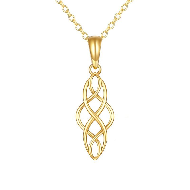 18K Gold Celtic Knot Pendant Necklace-1