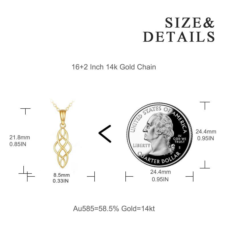 قلادة من الذهب الأبيض عيار 10 قيراط مع عقدة سلتيك-4