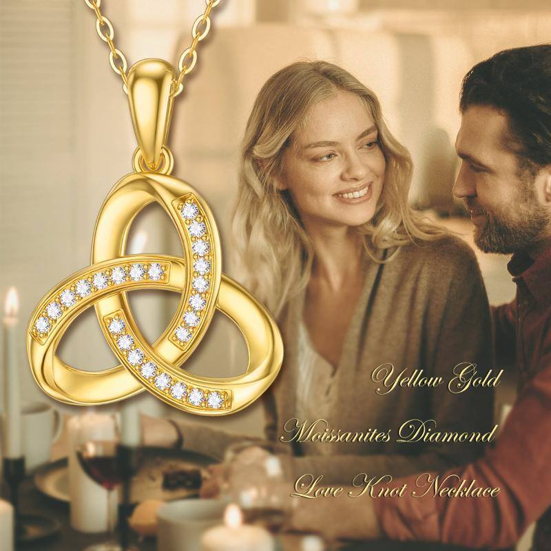 10K gouden keltische knoop hanger ketting-5