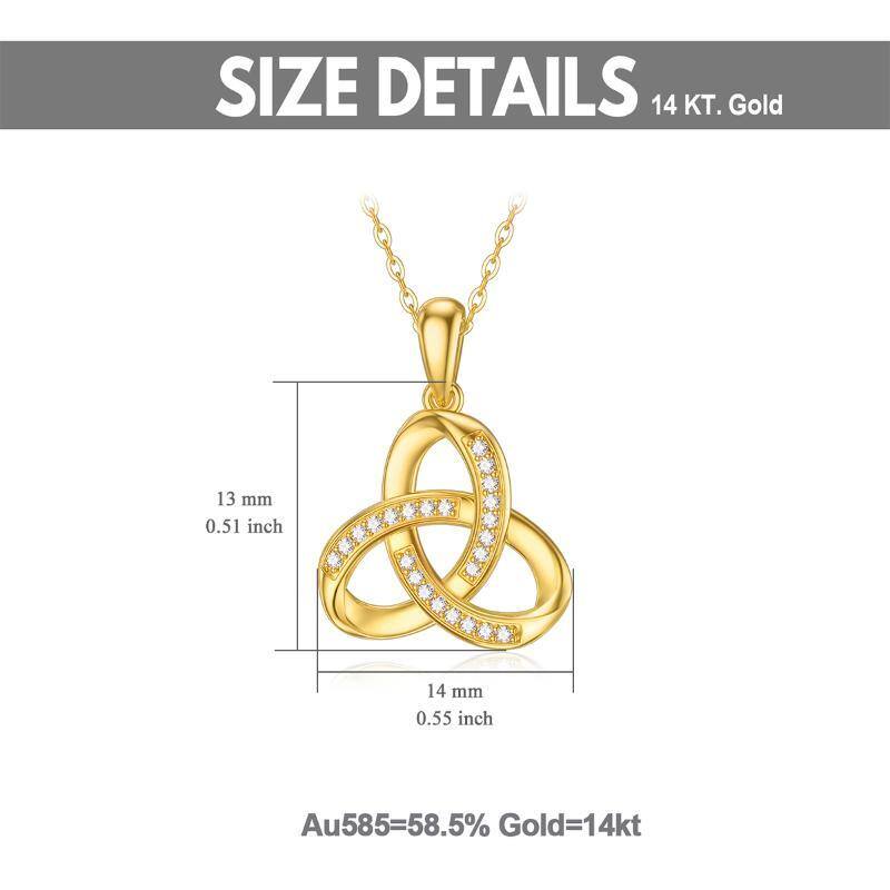 10K gouden keltische knoop hanger ketting-6
