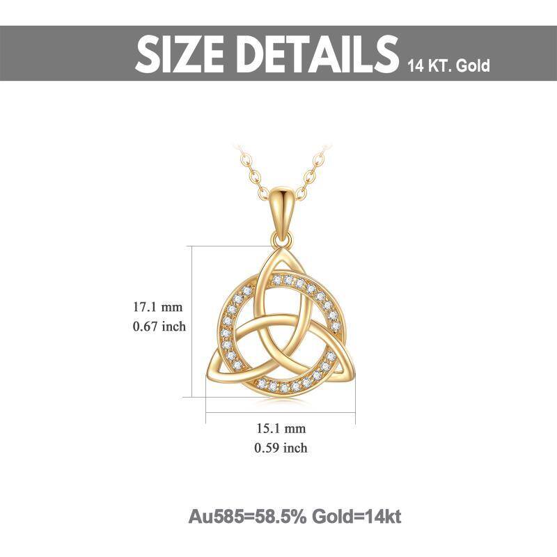 10K gouden keltische knoop hanger ketting-6