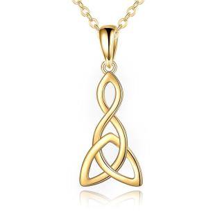 10K Gold Celtic Knot Pendant Necklace-53