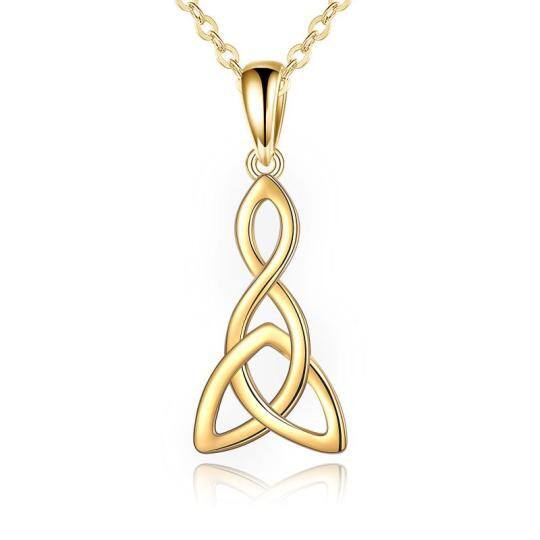 Collier à pendentif nœud celtique en or 14K