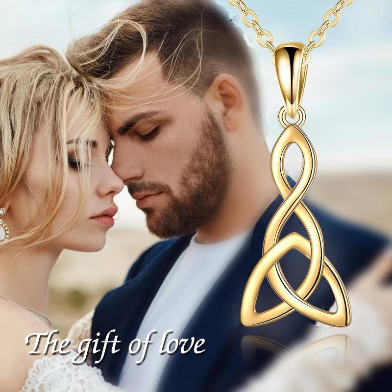 10K Gold Celtic Knot Pendant Necklace-5