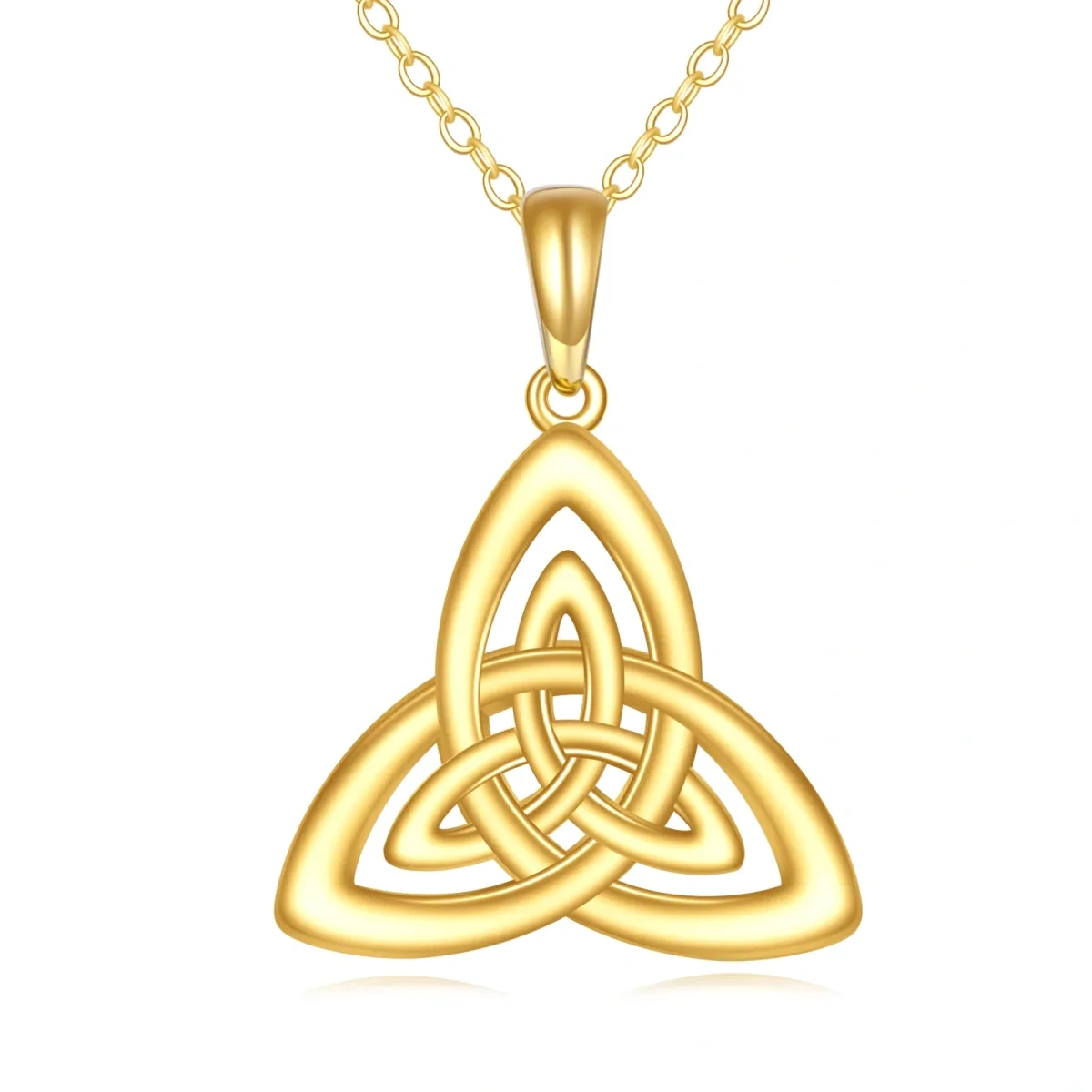 10K Gold Celtic Knot Pendant Necklace-1