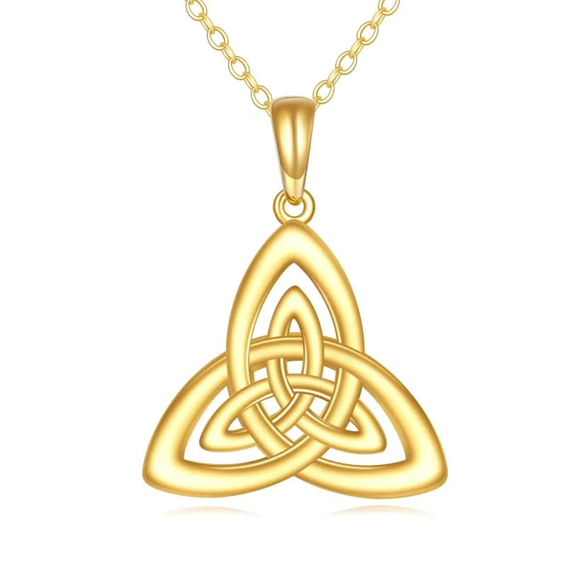 10K Gold Celtic Knot Pendant Necklace-6