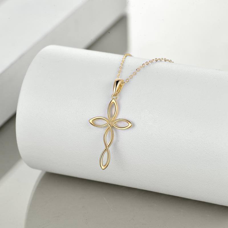10K Gold Celtic Knot Pendant Necklace-3