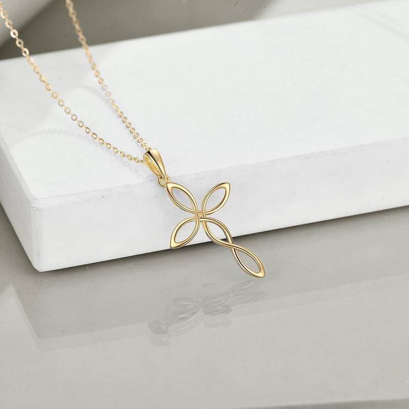 10K Gold Celtic Knot Pendant Necklace-4