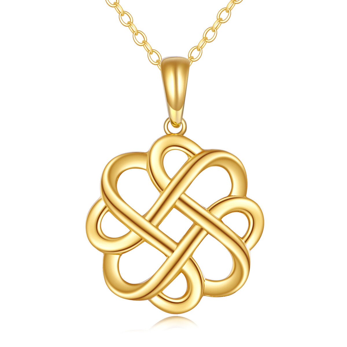 10K Gold Celtic Knot Pendant Necklace-1