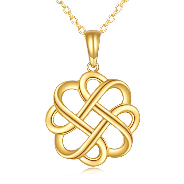 Collana con ciondolo a forma di nodo celtico in oro 14K-1