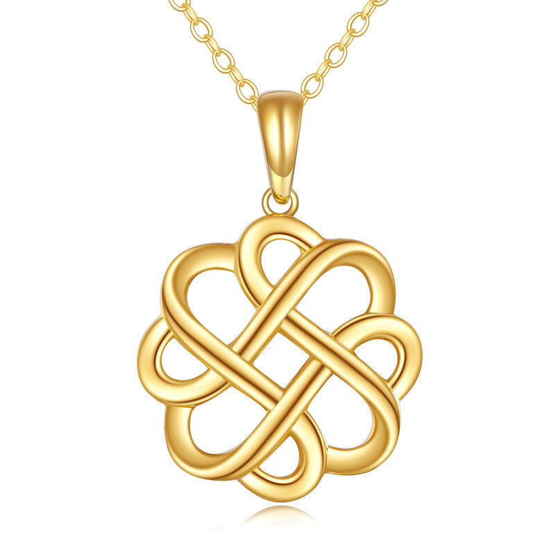 10K Gouden Keltische Knoop Hanger Collier-4
