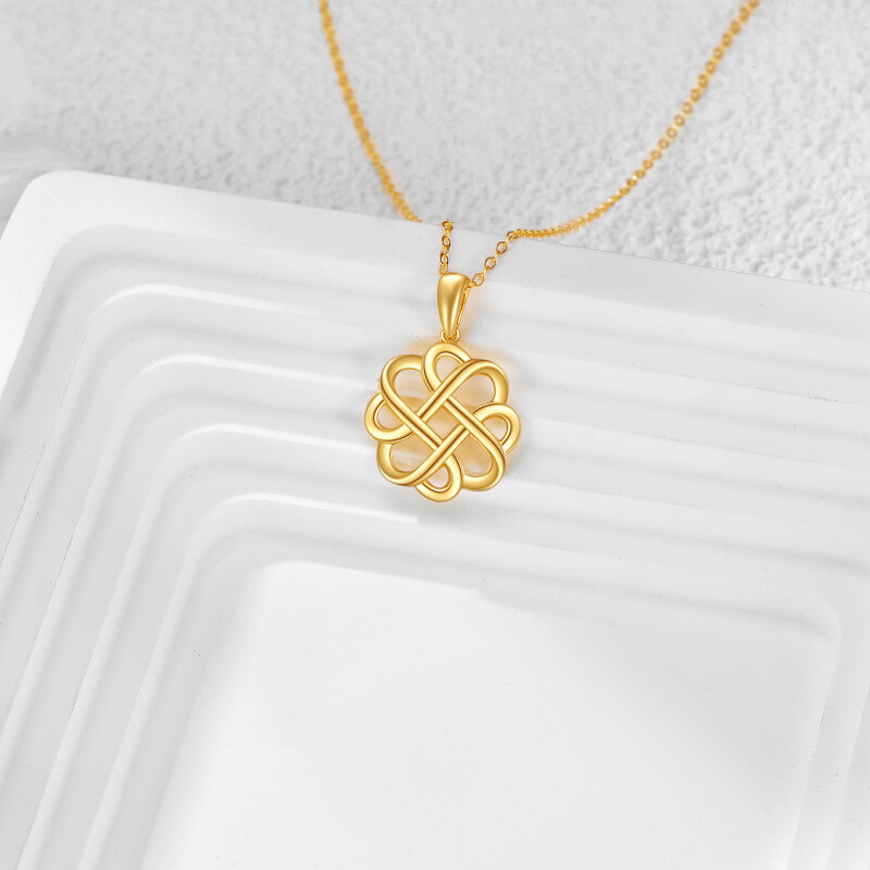 18K Gold Celtic Knot Pendant Necklace-3