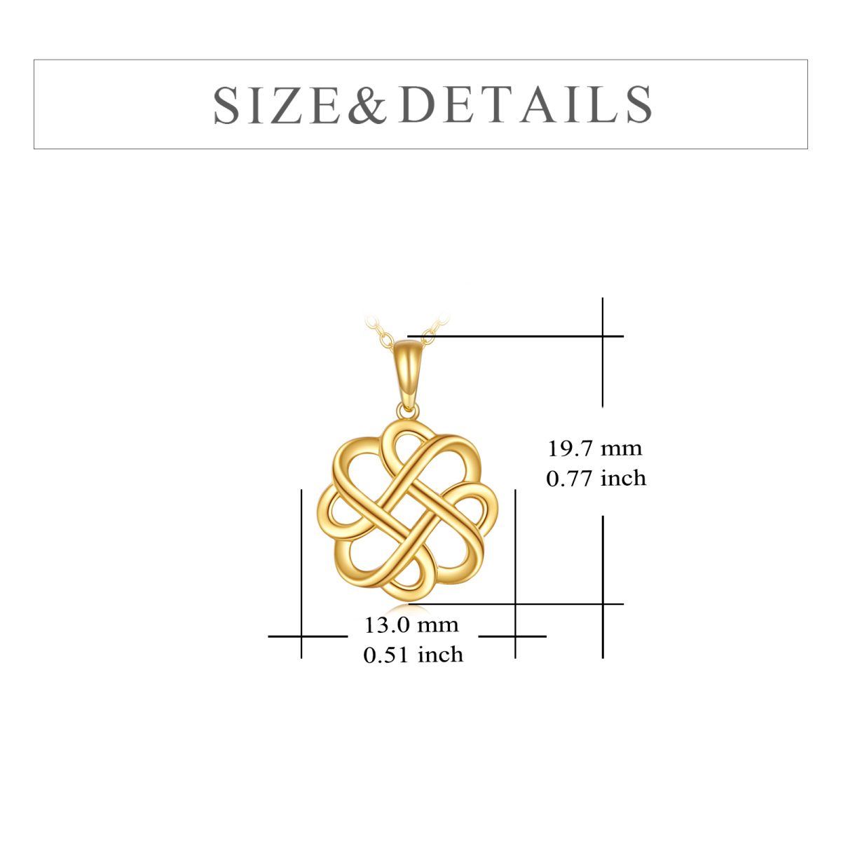 10K Gold Celtic Knot Pendant Necklace-5