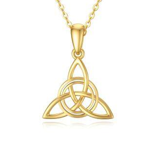 10K Gold Celtic Knot Pendant Necklace-55