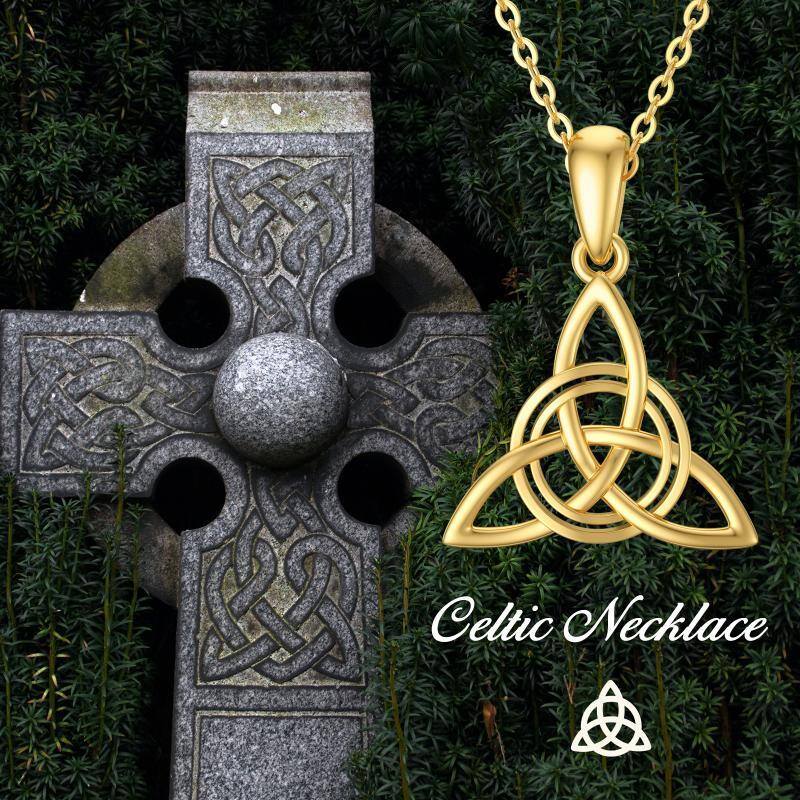 14K Gold Celtic Knot Pendant Necklace-5