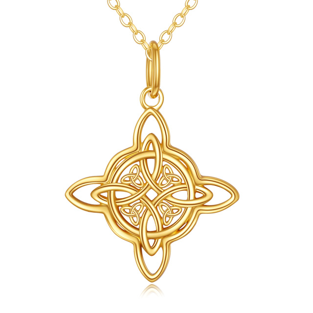 Collier à pendentif nœud celtique en or 14K