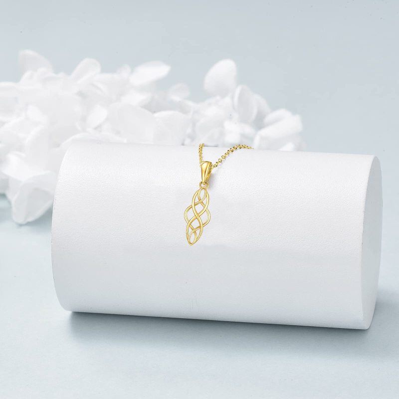 قلادة من الذهب الأبيض عيار 10 قيراط مع عقدة سلتيك-3