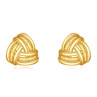 10K Gold Celtic Knot Stud Earrings-9