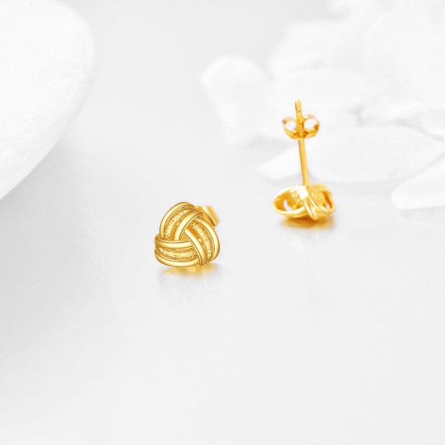 10K Gold Celtic Knot Stud Earrings-4