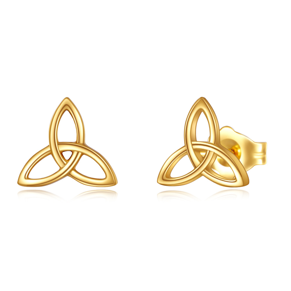 10K Gold Keltischer Knoten Ohrstecker-1