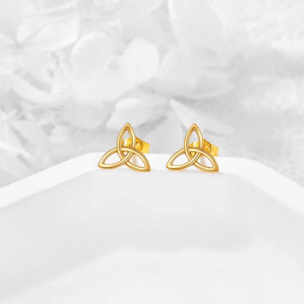 10K Gold Keltischer Knoten Ohrstecker-3