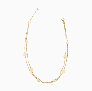 10K Gold Charm Station Anklet-7