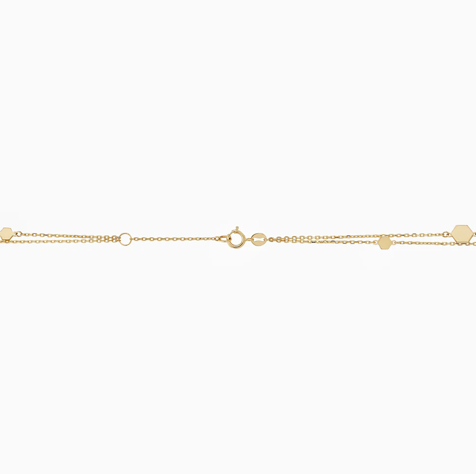 14K Gold Charm Station Anklet-4