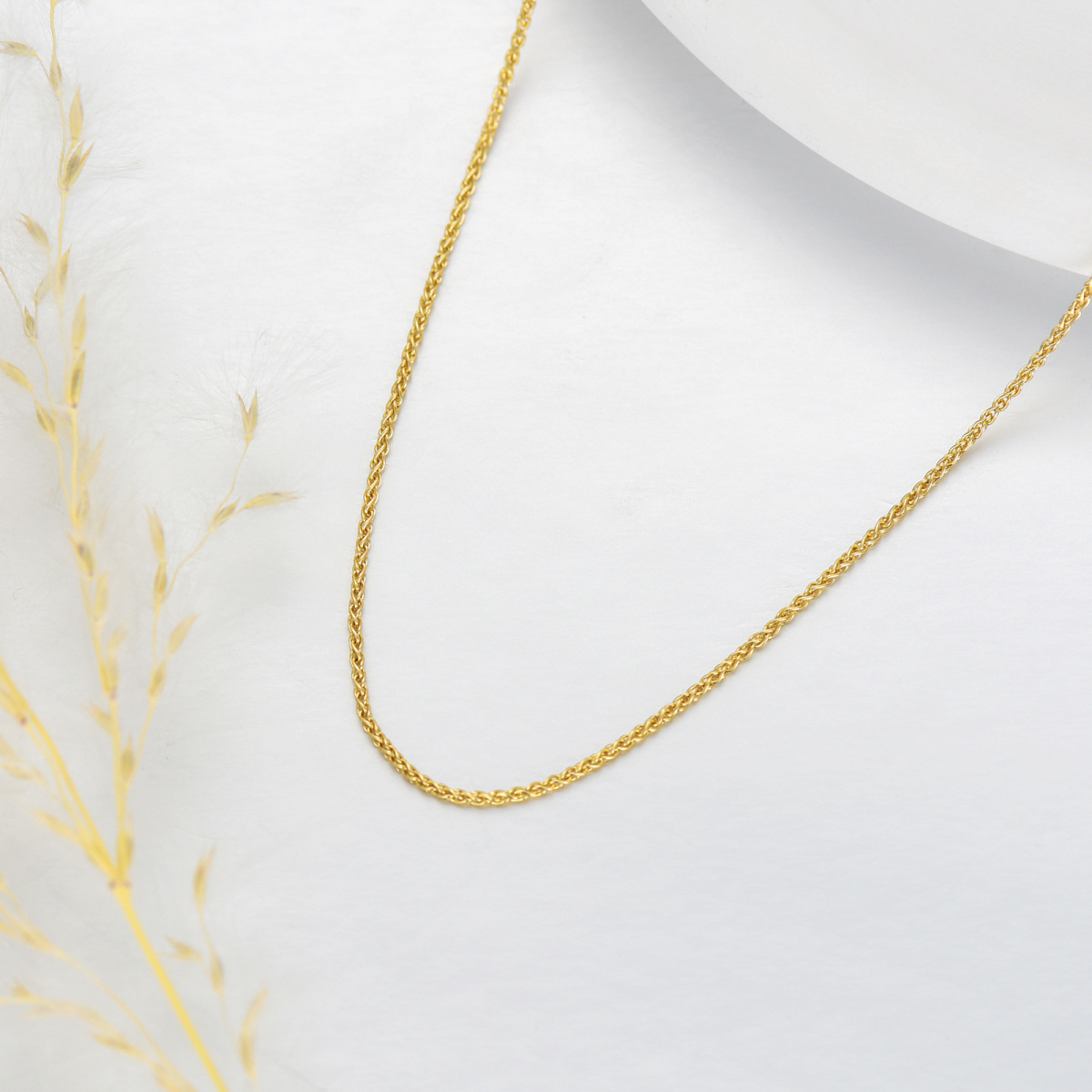 14K Gold Chopin Chain Necklace-4