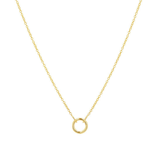 10Kゴールドサークルコネクターペンダントネックレス