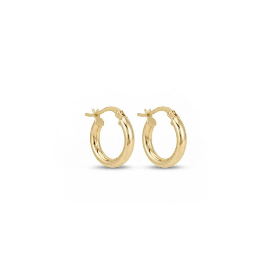 Aretes de aro circulares de oro de 14 quilates